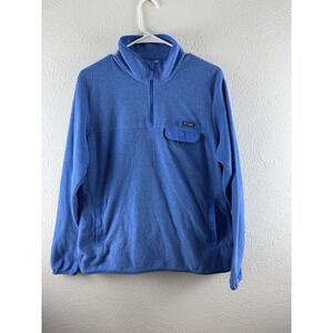 Columbia PFG‎ Jacket Men's L 1/4 Zip Blue Fleece Pullover Long Sleeve